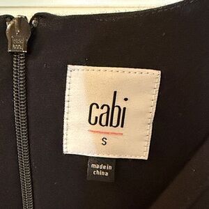 CAbi Black Short-Sleeve V-Neck Dress with Cream Tag